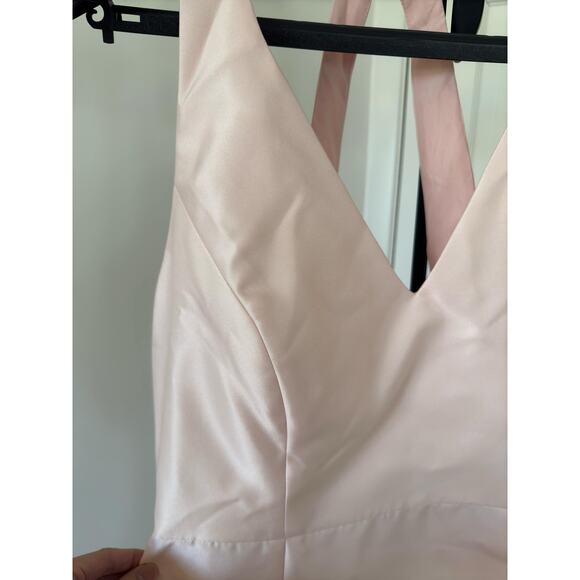 Alfred Sung Halter Satin Trumpet Gown - Picture 6 of 12